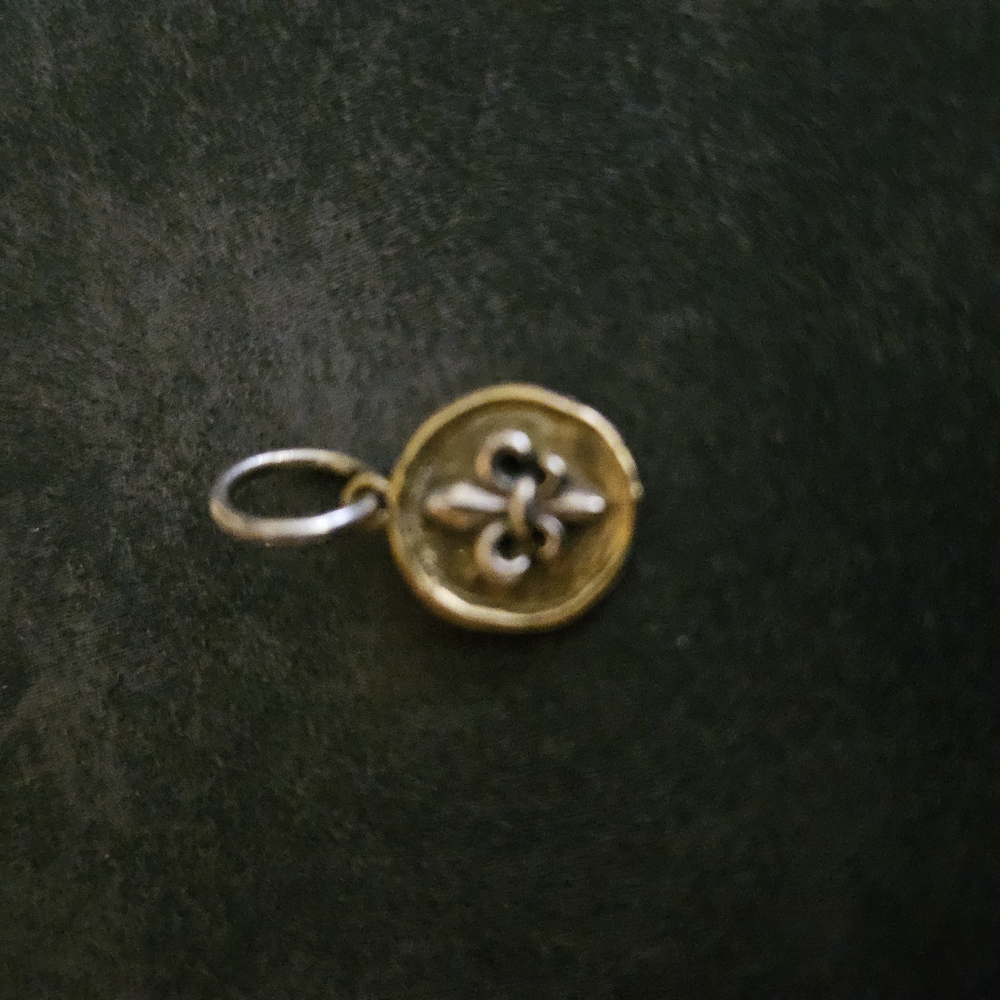 Gold Fleur DeLis Circular Pendant